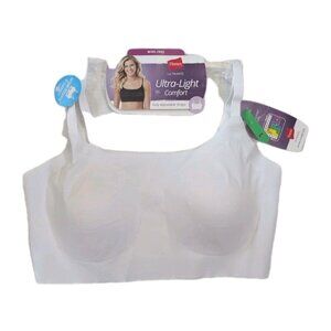 Hanes Ultimate Ultra Comfort Wireless Bra Size L White DHHU40 Shaping & Support